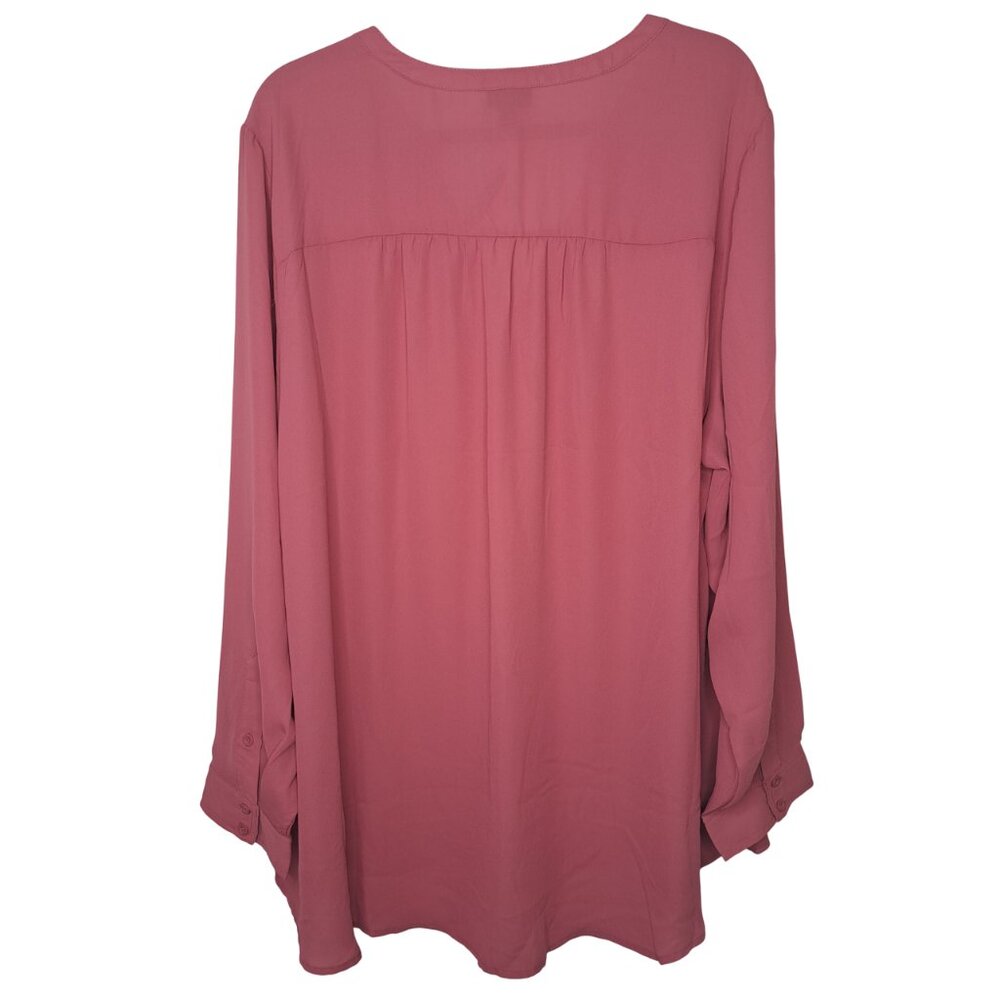 NEW Torrid Dusty Pink Rose Wine Georgette Blouse Plus Size 3 - Picture 2 of 6